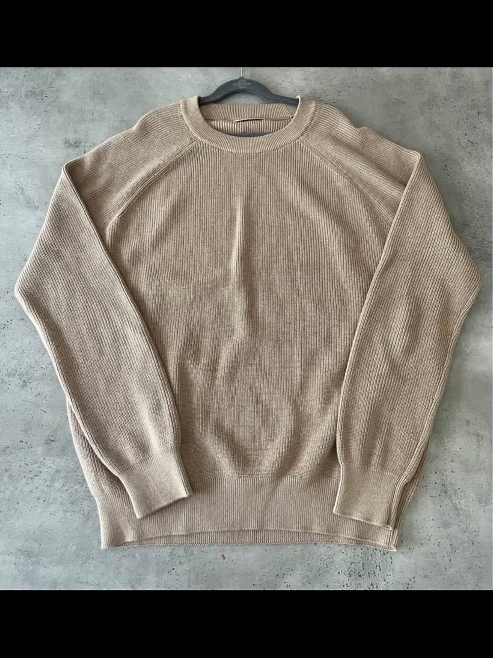 Zara Men's Light Beige Crewneck Sweater